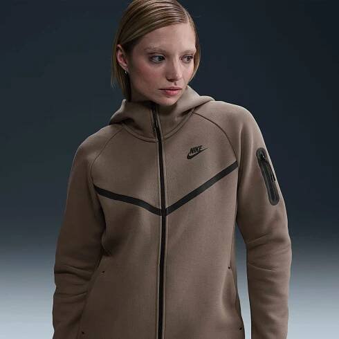 Buy Nike Sportswear Tech Fleece Windrunner Women's Full-Zip Hoodie - Mink Brown/Black