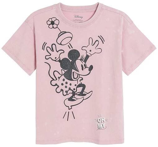 Bavlněné tričko s krátkým rukávem Minnie- růžové | Bambule Království hraček