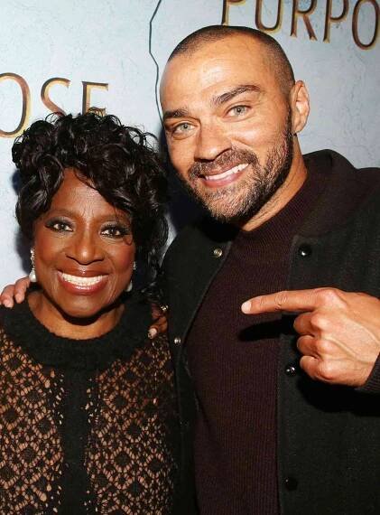LaTanya Richardson Jackson and Jesse Williams pose at the opening night after party for the new play "Purpose" on Broadway at The Edison Rooftop on March 17, 2025 in New York City.