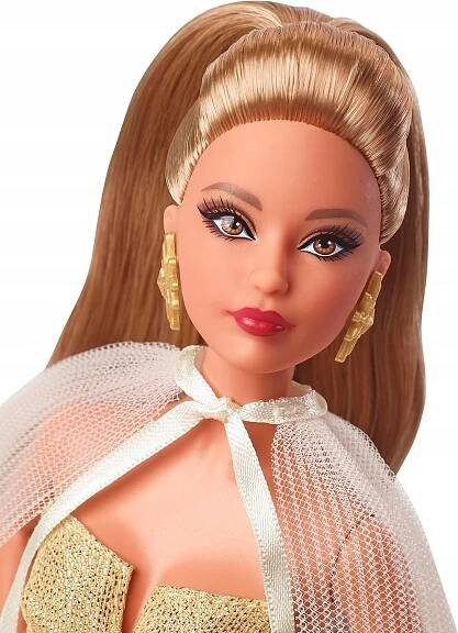 BARBIE SIGNATURE PANENKA VE ZLATÝCH SBĚRATELSKÝCH ŠATECH HJX06 Kód výrobce HJX06