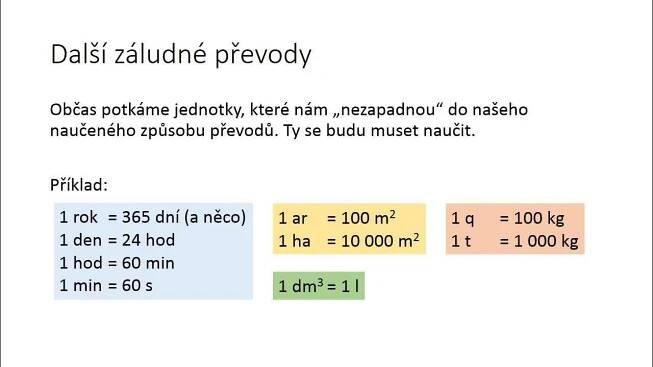 Převody jednotek II