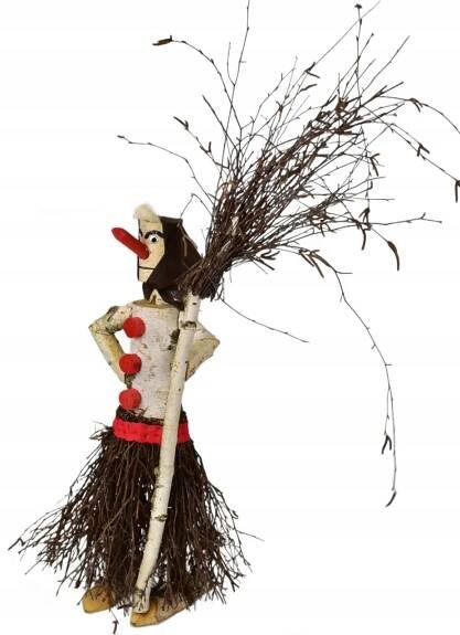 Čarodějnice z břízy hnědá zahradní dekorace 65x30 cm Typ socha (figura)