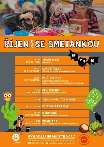 Dům dětí a mládeže "Smetanka" Nový Bor, okres Česká Lípa, příspěvková organizace | Aktuality | ŘÍJEN SE SMETANKOU