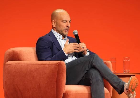 Longevity expert Peter Attia speaking at The New York Times' The Well Festival.