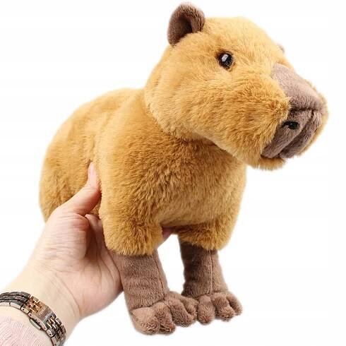 PLYŠÁK PLYŠOVÝ MAZLÍČEK PŘÍTULNÍČEK KAPYBARA KAPYBARA ZÁBAVA PRO DĚTI PLYŠ 30 CM Barva béžová