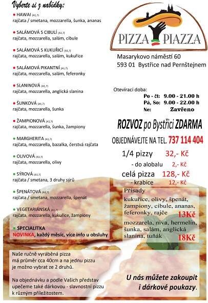 Pizza Piazza | Turistický portál Bystřicka 