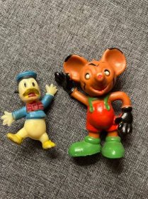 Retro gumové figurky Kačer Donald a Myšák