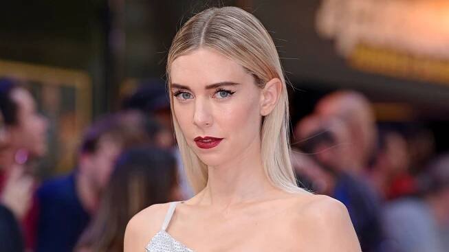 Image may contain Human Person Fashion Clothing Evening Dress Gown Apparel Robe Vanessa Kirby and Premiere