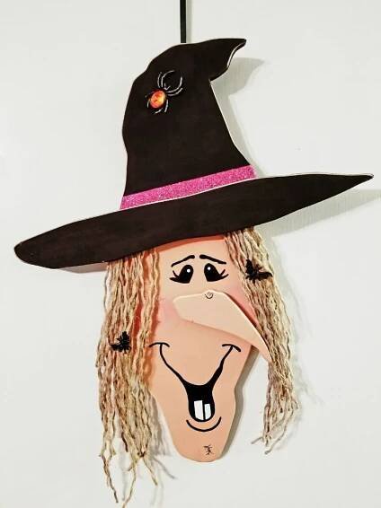 Witch Door Hanger. Seasonal Item. Visit ETSY at AllSeasonLongCrafts. | Halloween yard art, Halloween wood crafts, Fall halloween crafts