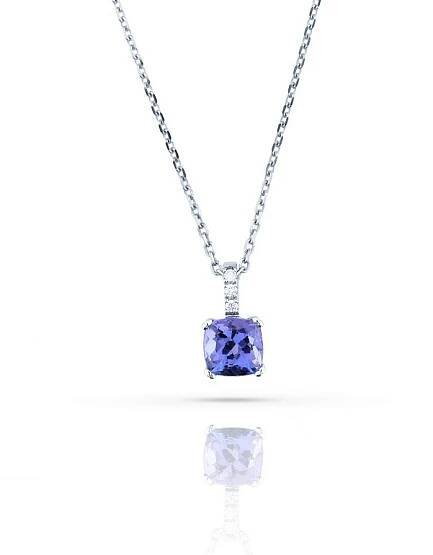 Přívěsek LOEE Palette Diamonds z bílého zlata s diamanty a tanzanitem