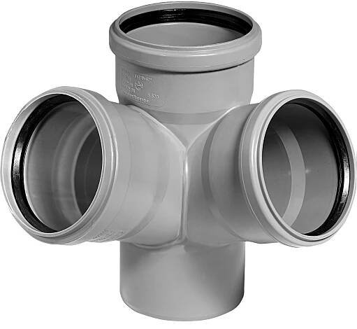 Odbočka rohová Osma HTED 67° DN 75 x 75 x 75 šedá