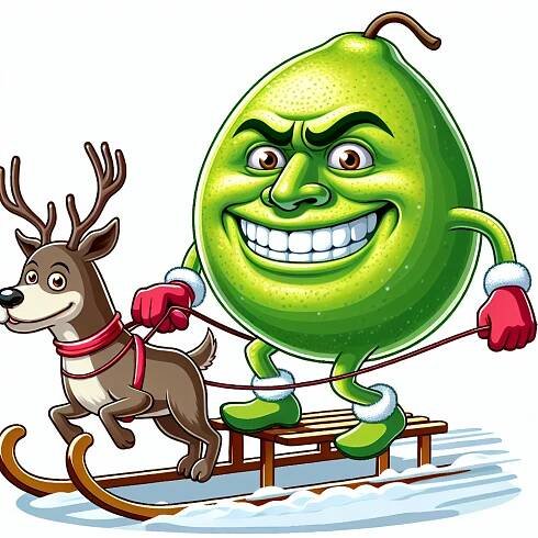 Grinch s jeho psem a sobem na sanich – VytvořSiPotisk.cz