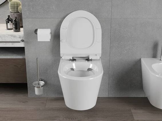 MEXEN/S - WC předstěnová instalační sada Fenix Slim s mísou WC Rico + sedátko softclose,  bílá (61030478000)