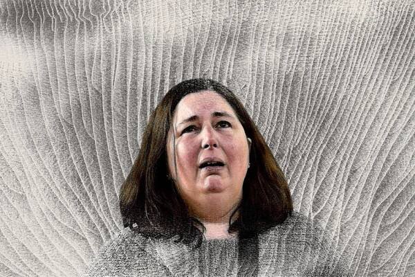 A photo of Erin Patterson looking distressed.