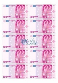 Euro platné bankovky 500€ - líc - A4 - 00225 - LaDort - Lanškrounské dortíky