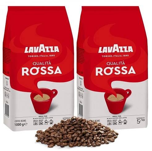 Káva zrnková Lavazza Qualita Rossa 1kgx2 smíšená arabica robusta 2 balení