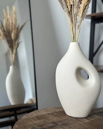 Porcelánová váza na květy 32 cm bílá KOMOTINI_921433