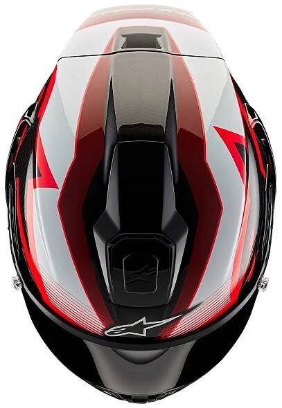 Integrální helma na motorku Alpinestars Supertech R-10 Team carbon červeno-bílá