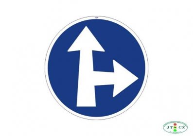 Dopravní Značka C2d Přikázaný směr jízdy přímo a vpravo