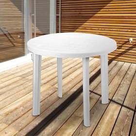 Plastový stůl TONDO, bílý,3