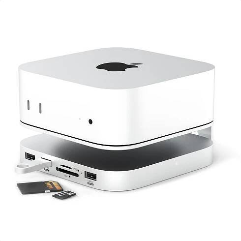 dokovací stanice iMounts Mac Mini M4 s krytem M.2 NVMe SSD - USB-C, HDMI, čtečka karet