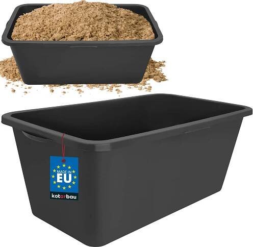 KOTARBAU® Kbelík na maltu Kbelík na maltu Stavební kbelík obdélníkový černý 60 l