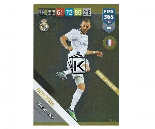 Fotbalová kartička Panini FIFA 365 – 2019 Fans 66 Karim Benzema Real Madrid CF