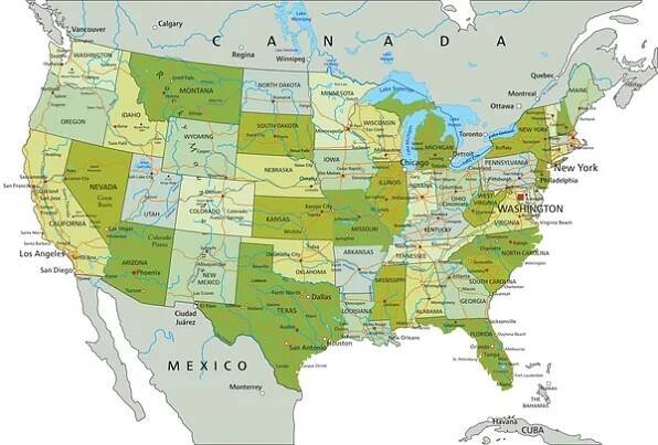 Spojené státy americké map — Ilustrace