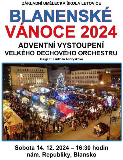 Blanenské vánoce - Velký dechový orchestr - 14. 12. 2024 | ZUŠ Letovice - Základní umělecká škola 