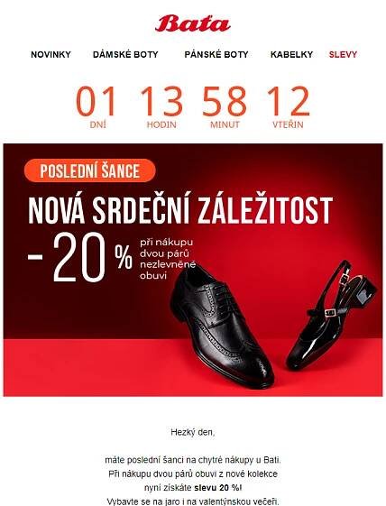 _ Poslední šance! | - 20 % při nákupu dvou párů obuvi