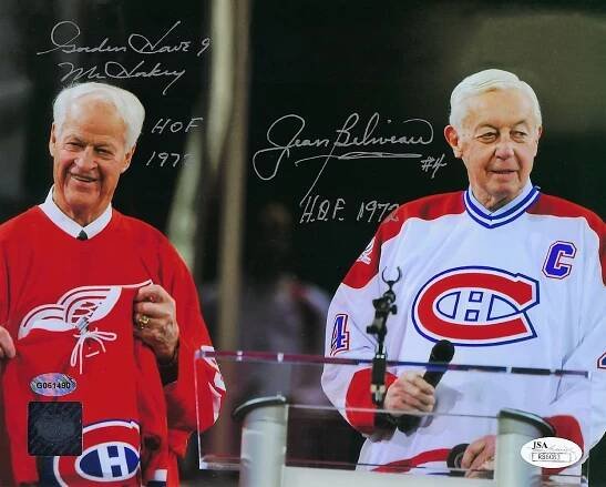 Gordie Howe & Jean Beliveau Autographed 8x10 Photo