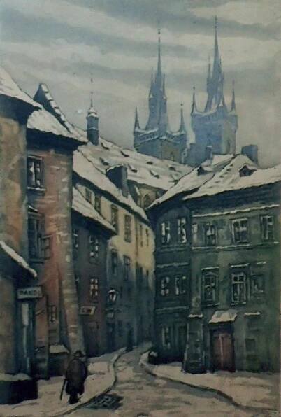 PRAHA TÝNSKÁ ULIČKA PRAHA MĚSTO MĚST - JOSEF MAYER MEYER - Umění