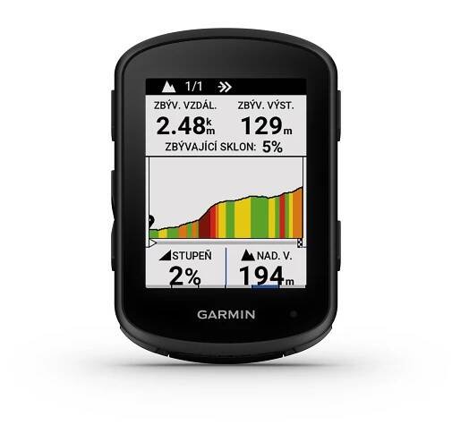 Garmin Edge Solar délka a sklon kopce