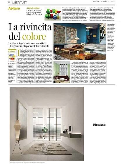 CORRIERE DELLA SERA, DEC 2021 - DIMORESTUDIO 
