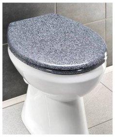 WC sedátko v žulovém dekoru se snadným zavíráním Wenko Premium Ottana, 45,2 x 37,6 cm