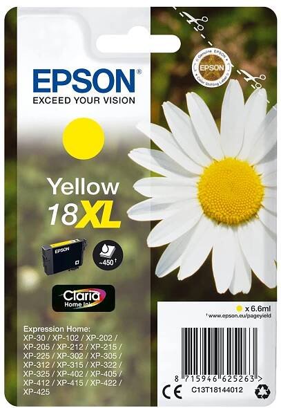 Inkoustová náplň Epson C13T181440 - originální, 450 stran - žlutá