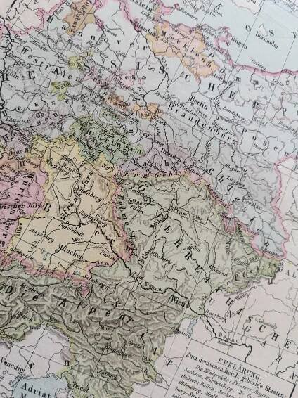 Mapa Německé a Rakouské země Rakousko Uhersko | Aukro