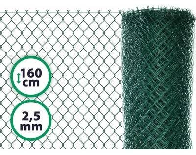 Čtyřhranné klasické pletivo na plot – PVC zelené s ND 125 cm 2,5 mm