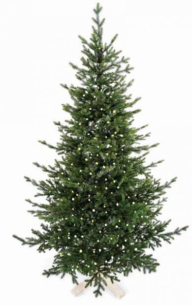 Umělý vánoční stromek FULL 3D Smrk Přírodní s LED osvětlením má přirozeně zelené jehličí