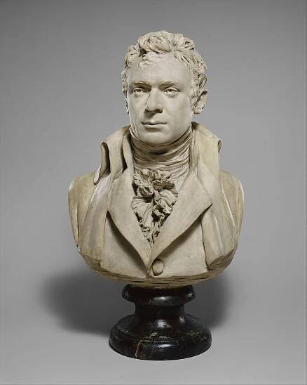 Robert Fulton (1765–1815), Jean Antoine Houdon  French, Painted plaster, French, Paris