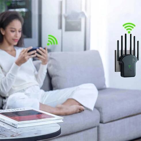 ZESILOVAČ SIGNÁLU WI-FI VÝKONNÝ OPAKOVAČ ACCESS POINT ROUTER 1200MB/S 2.4/5G Obsahuje baterie ne