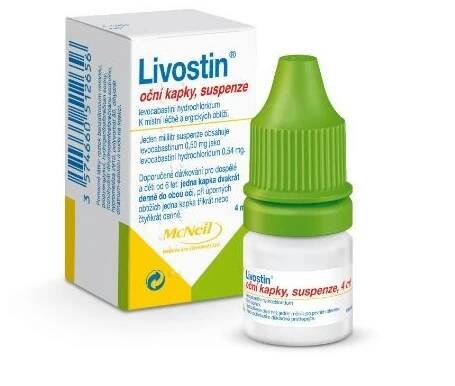 LIVOSTIN 0,5MG/ML oční podání kapky, suspenze 1X4ML - skladem