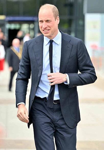 Prince William, Prince of Wales departs from St. Michael's Church of England School on April 25, 2024 in Birmingham, England
