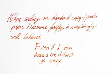 Diamine Firefly Ink writing example on cheap paper