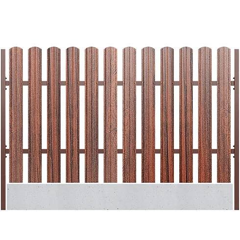 Budmat Plechová plotovka Forte oblá ořech 18 x 118 x 1200 mm