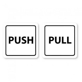 Piktogramy Push/Pull bílý hliník