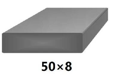 Plochá plná ocelová tyč 50x8 mm (pásovina), bez povrchové úpravy 6 m (J-P50x8-6)