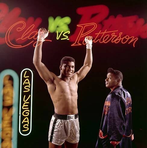 Muhammad Ali and Floyd Patterson with Las Vegas Sign