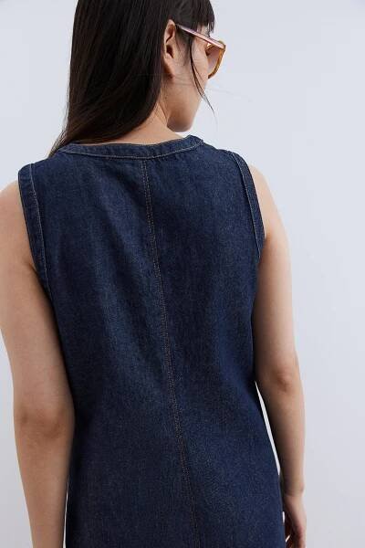 Džínové propínací šaty - Tmavý denim blue - ŽENY | H&M CZ 4