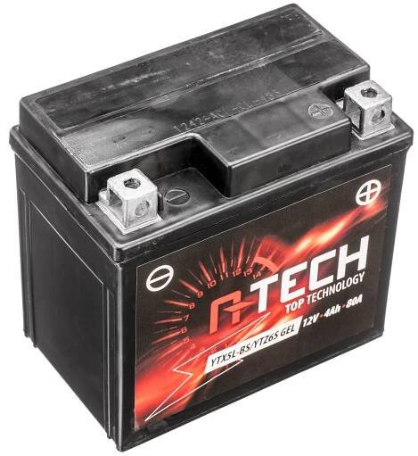 baterie 12V, YTX5L-BS/YTZ6S GEL, 4Ah, 80A, bezúdržbová GEL technologie 113x70x105, A-TECH (aktivovaná ve výrobě)